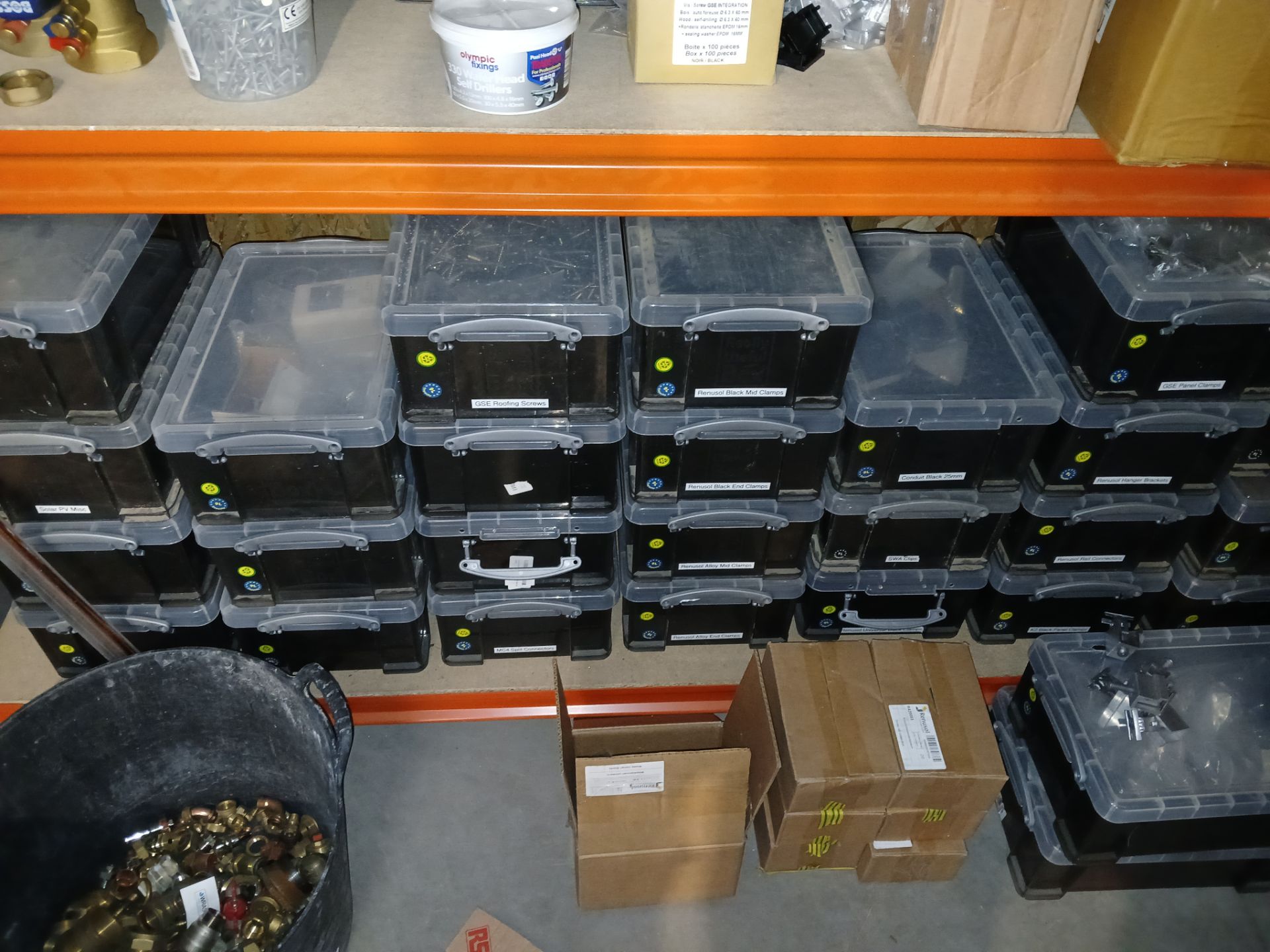 8x Bays of MFCALUX Boltless Shelving and Contents to include: Assortment of Roofing Components and - Image 11 of 27