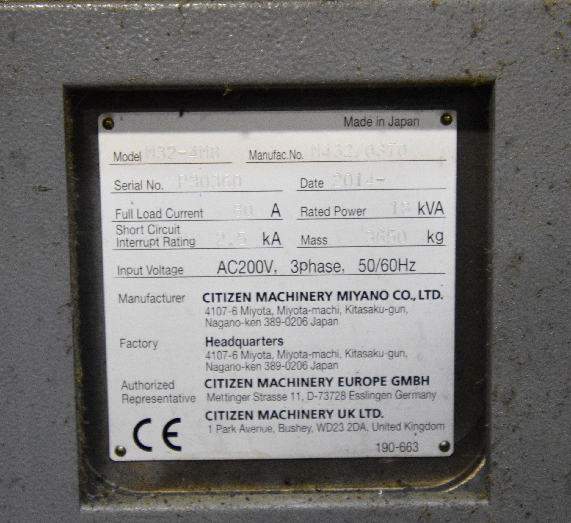 2014 CITIZEN M32-4M8 - Image 15 of 30