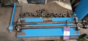 Unbadged 584mm bead rolling unit, with assorted attachments, as lotted per photographs