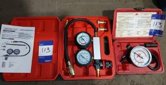 Aurorean Technology AR-2000 cylinder leakage tester with case and MAC Tools VG3 vacuum gauge
