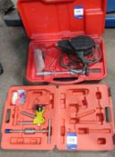 Sealey SR20V3 dent puller, with case and Fast Mover FMT7560 dent puller kit