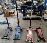 4 : Various trolley jacks, as lotted per photographs