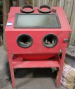 Unbadged shot blasting cabinet, as lotted