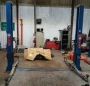 Automotech AS-235SB 3,500kg capacity 2 post vehicle lift, Serial Number 529110399302 (2017). Viewing
