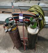 Welder trolley with torch, gas bottles excluded