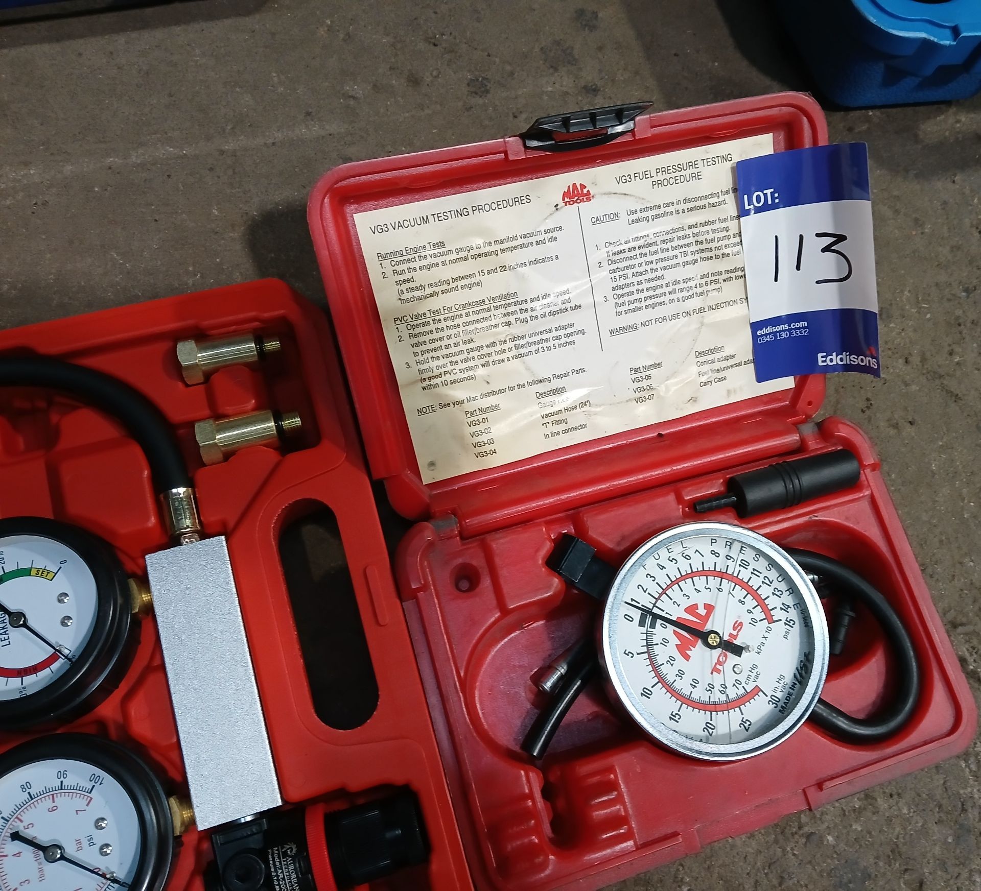 Aurorean Technology AR-2000 cylinder leakage tester with case and MAC Tools VG3 vacuum gauge - Image 3 of 3