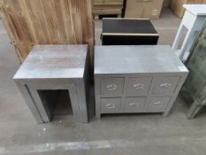 Furniture including storage units and nest of two tables