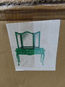 Green dressing tables (2) and mirrors (2)