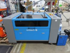 Omtech 100W Co2 laser engraving and cutting machine. With Omtech CW-5200 industrial chiller and auto