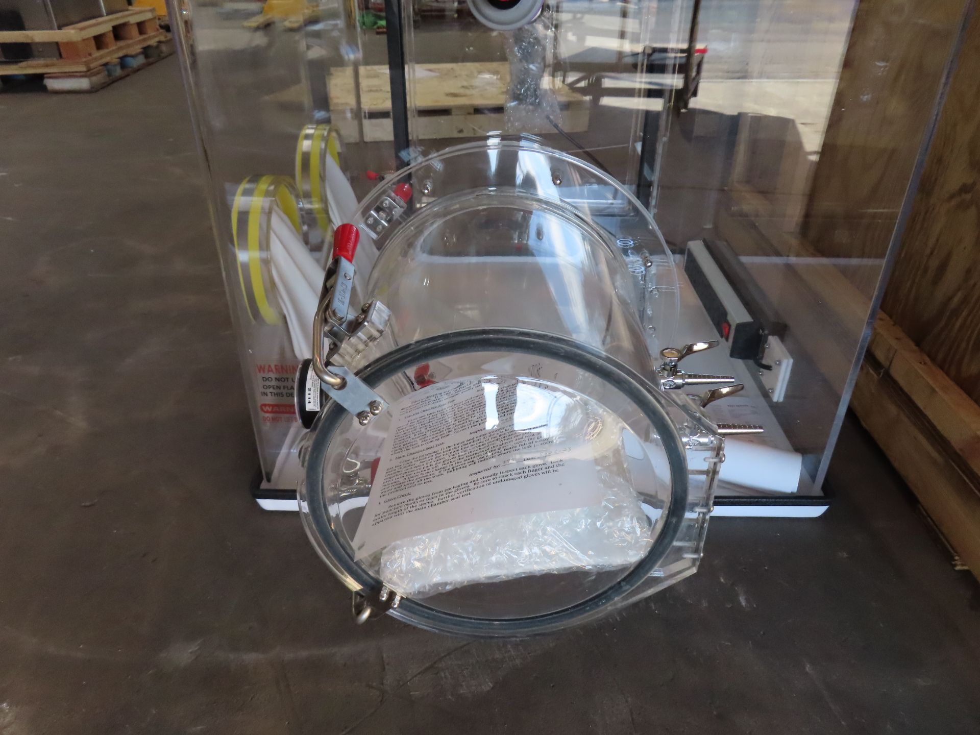 An Anerobic Chamber/Sealed Isolation Glove Box with airlock transfer chamber, dual pressure gauges, - Image 6 of 9