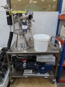 Trolley Mounted Filtration System to include Alfa Laval Labstak M20 Membrane Filtration Test Unit; A