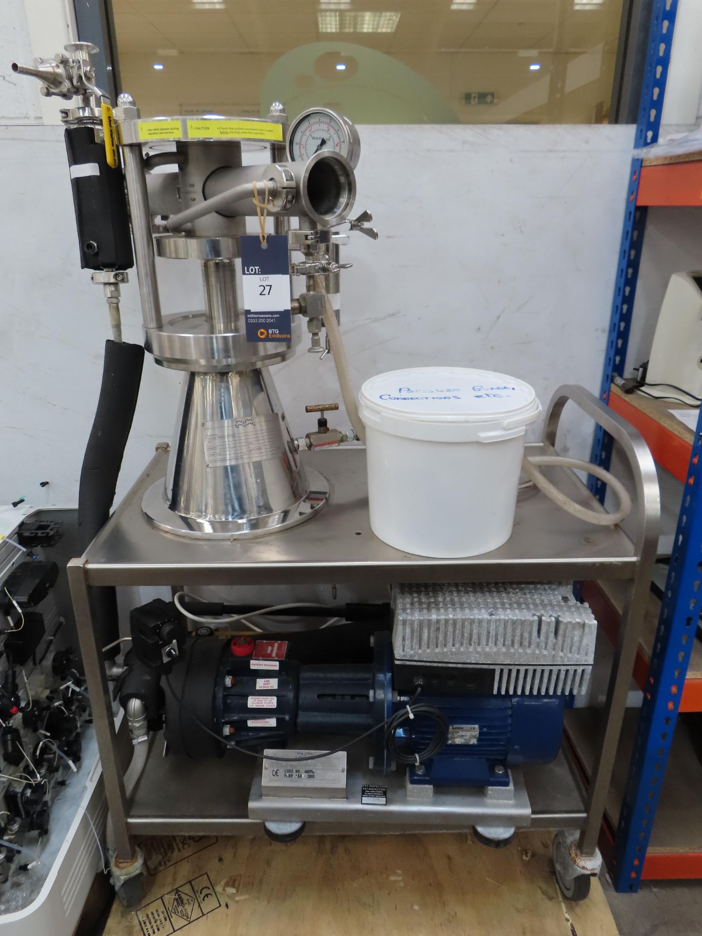 Trolley Mounted Filtration System to include Alfa Laval Labstak M20 Membrane Filtration Test Unit; A