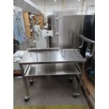 Laboratory Testing Trolley (1250 x 540mm) with Worktop, Undertier and four clamps