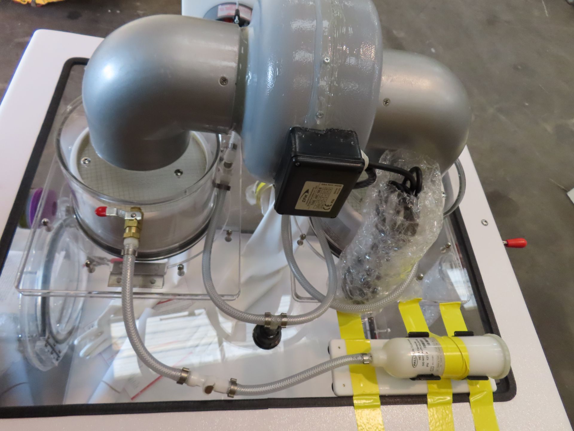 An Anerobic Chamber/Sealed Isolation Glove Box with airlock transfer chamber, dual pressure gauges, - Image 7 of 9