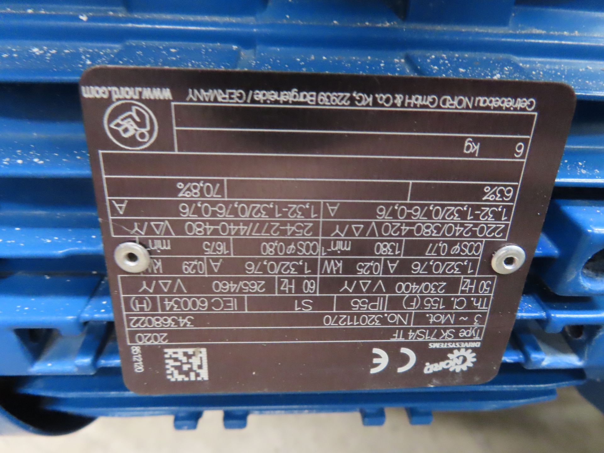 Tapflow TE80 STT/024D. Diaphram Pump Electrically Powered by a Nord 3PH Motor, YOM: 2020, S/N: 20093 - Image 9 of 10