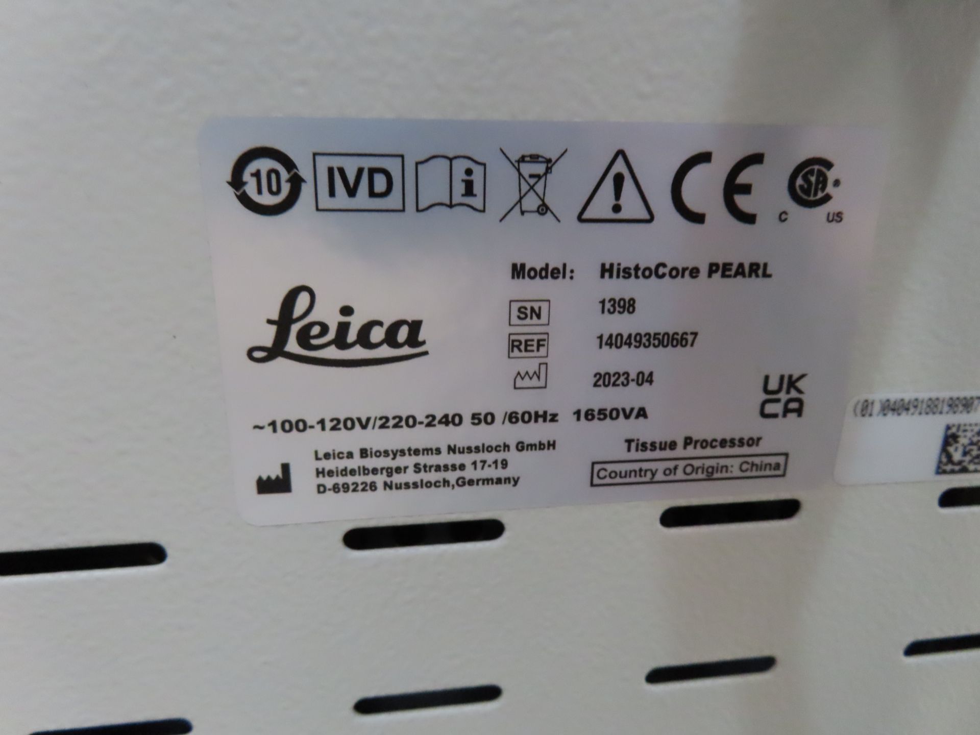 Leica Histo Core Pearl Tissue Processor - YOM: 2023, S/N: 1398. Please note there is a £15 plus VAT - Image 10 of 10