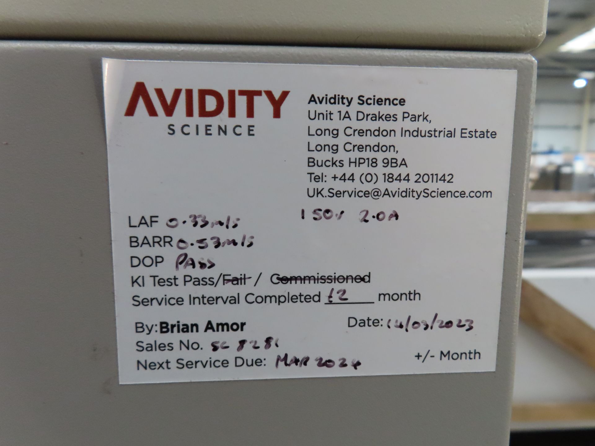 Nuaire Labguard Biological Safety Cabinet (class 2) 1365 x 850 x 1525mm - Image 5 of 8