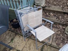 6 Folding Cream Coloured Chairs
