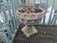 Concrete Pedestal Planters & Another