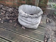 Pair of Concrete Planters & Pair of Terracotta Urn Planters
