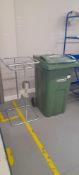 Wheelie bin and bag frame. Located on second floor, access by goods lift and stairs