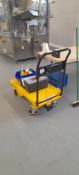 Scissor Lift platform trolley 300kg capacity. Located on second floor, access by goods lift and