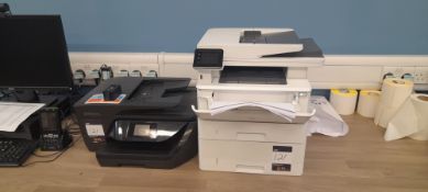HP LaserJet Pro MFP M428fdn laser printer & HP OfficeJet Pro 6970. Located on ground floor