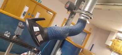 Nederman telescopic fume extraction arm (excludes ducting). Located on first floor, access by