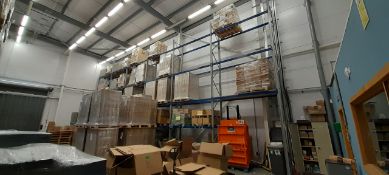 6x System Store bays of boltless steel pallet racking, approximately 6m high, Year 2021. Delayed