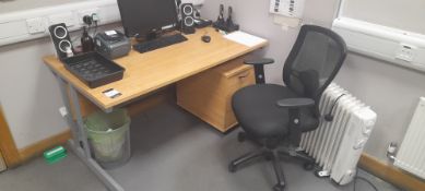 4x Workstation, 4x Office chairs & Pedestal . Located on ground floor