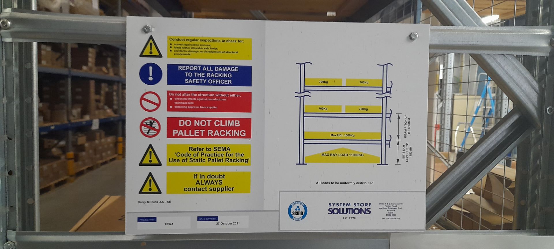 5x System Store bays of boltless steel pallet racking, approximately 10m high, Year 2021. Delayed - Image 2 of 2
