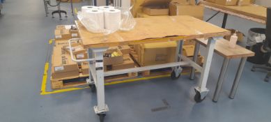 Steel Framed Mobile Packing Table. Located on first floor, access by goods lift and stairs