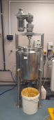 Unbadged stainless steel 75L emulsifier (Disconnection required by qualified trades person). Located