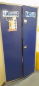 Steel double door cabinet with quantity of PPE. Located on first floor, access by goods lift and