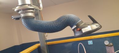 Nederman telescopic fume extraction arm (excludes ducting) . Located on first floor, access by goods