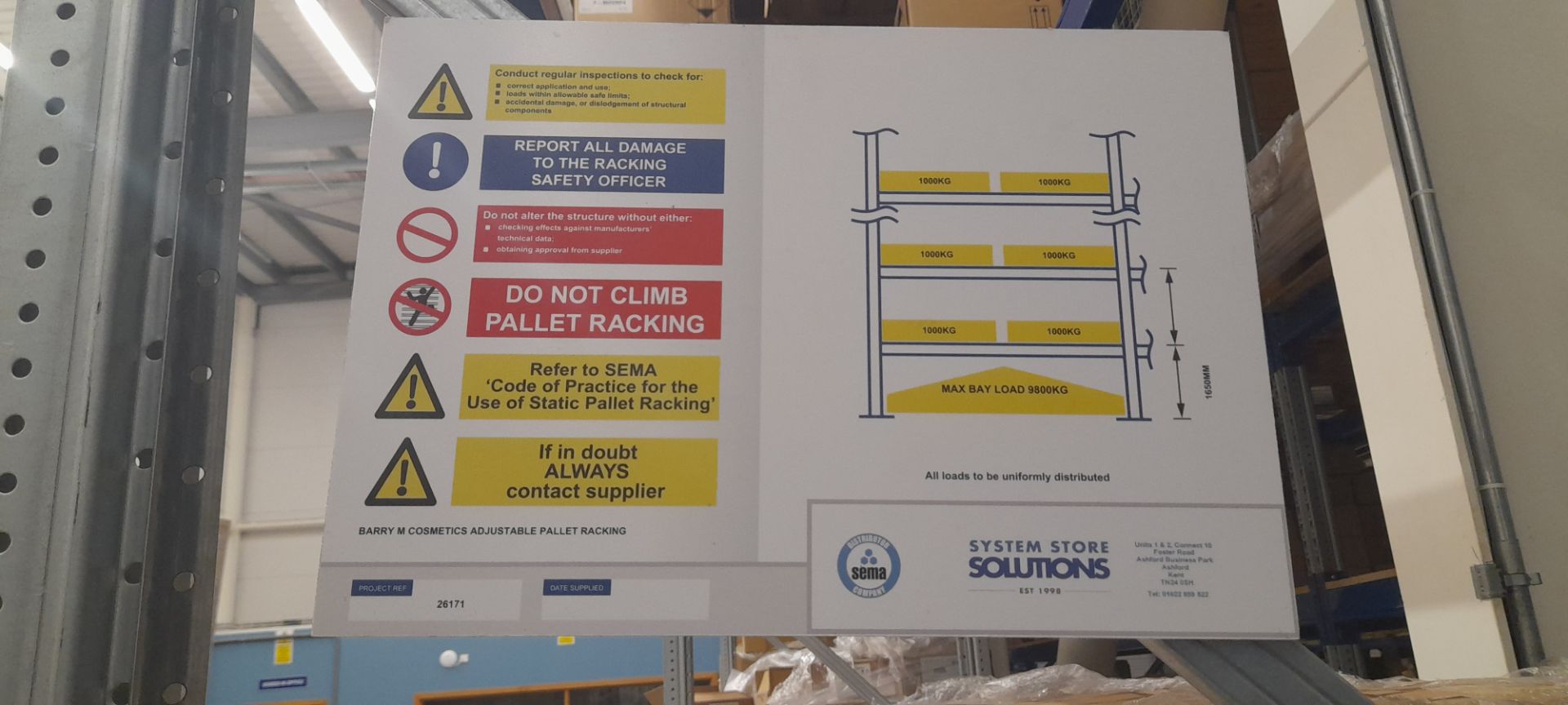 5x System Store bays of boltless steel pallet racking, approximately 6m high, Year 2021. Delayed - Image 3 of 3