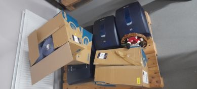 5x North Shore paper towel dispensers with quantity of paper towels. Located on second floor, access