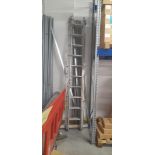 Aluminium triple section ladder. Located on ground floor