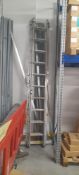 Aluminium triple section ladder. Located on ground floor
