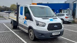 Ford Transit 350 Crew Cab Tipper, registration FL18 EOR, odometer 115,482 miles, MOT to 22/05/26, V5