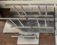 5 x stainless steel salon chair footrests