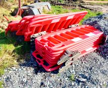 16x Red Plastic Barriers