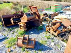 Assortment of Various Excavator Attachments (approx. 20)