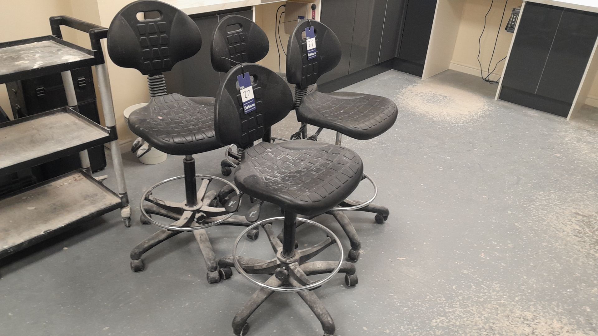 4 : Various plastic operators chairs as lotted per photographs