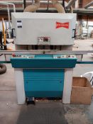 Hoffman MS35-SF double mitre saw and router machine (Serial number 45179) with in feed and out
