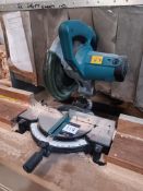 Makita MLS100 mitre saw with in house fabricated steel framed timber topped workbench