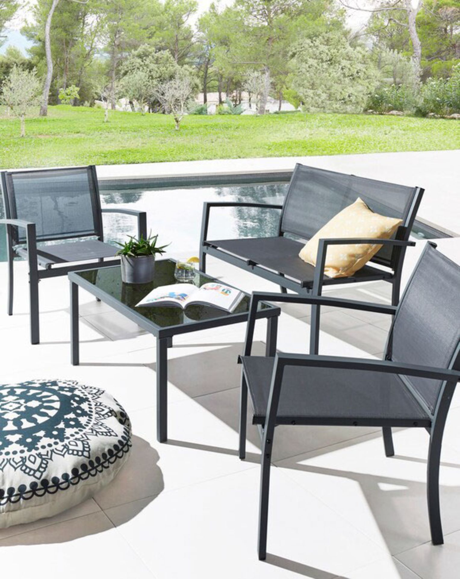 Contemporary Porto Lounge Set in Charcoal BNIB - Image 2 of 2
