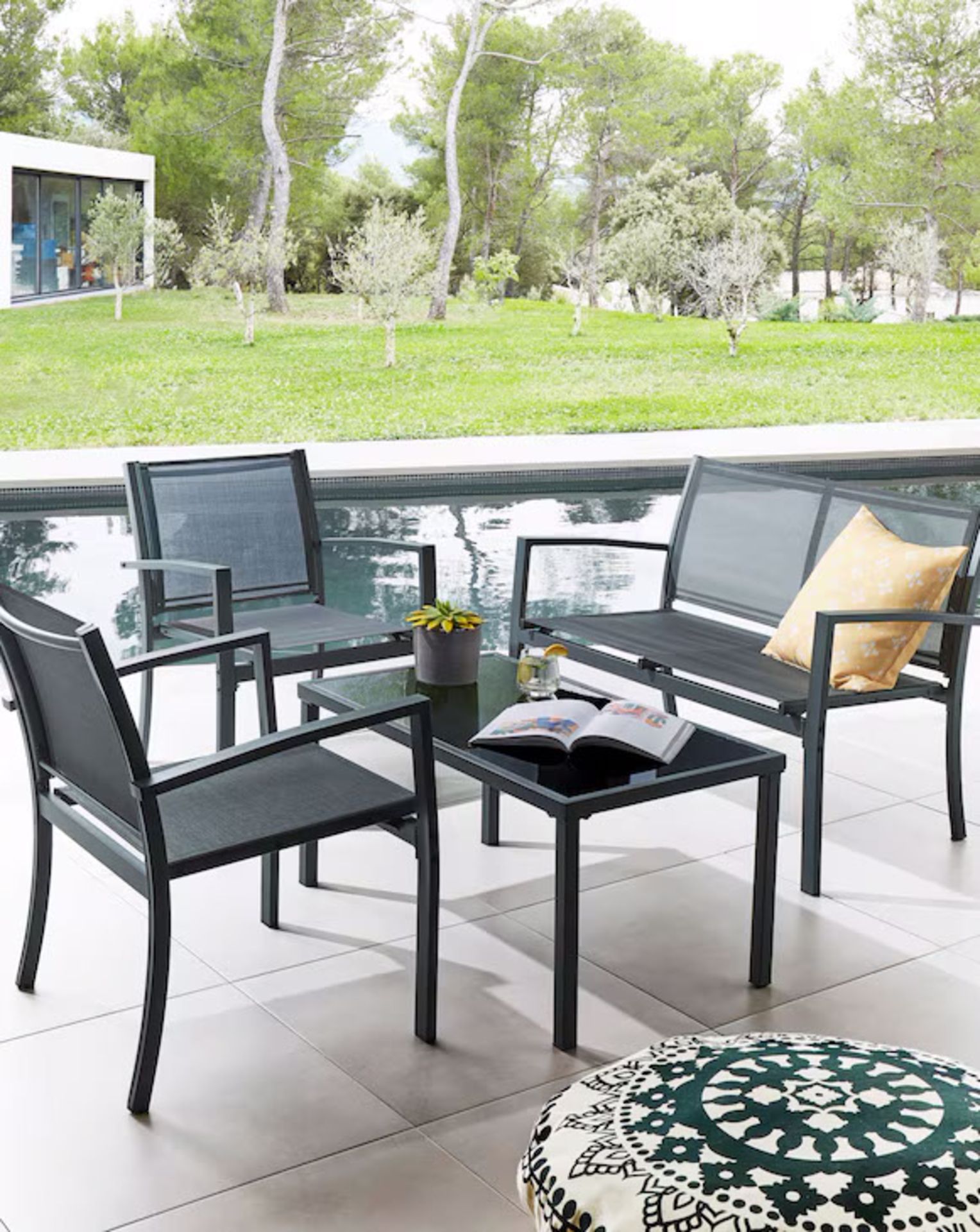Contemporary Porto Lounge Set in Charcoal BNIB