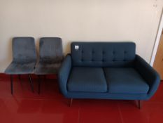 2 seater sofa with 2x upholstered chairs