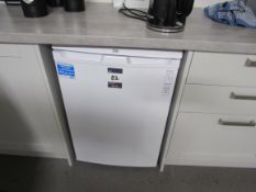 Beko UL4584W larder fridge with Microwave, toaster and kettle